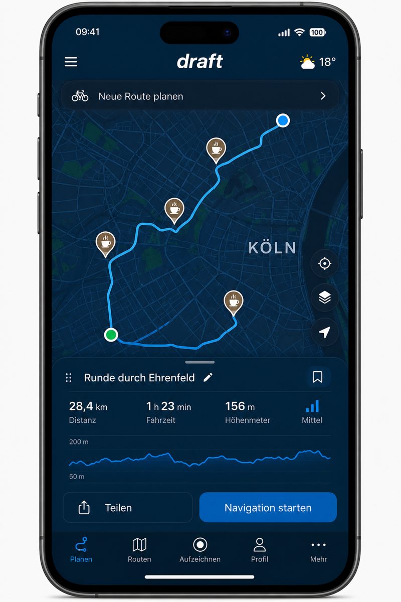 App: Cafés auf der Karte
